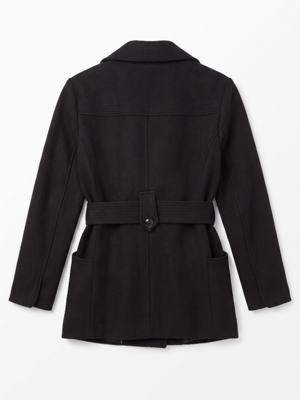 Kenneth Cole Reaction Women's Black Belted Coat Size M - Picture 2 of 3